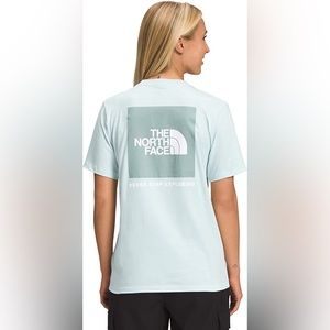 North Face Women’s Box Tee Light Blue, Large